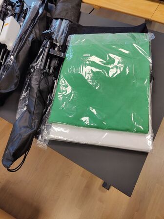 Fotoudstyr m. white/green/black screen