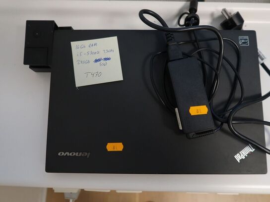 Bærbar PC LENOVO T470 med dockingstation