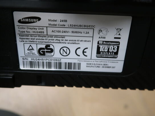 Skærm SAMSUNG 24"