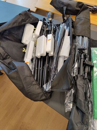 Fotoudstyr m. white/green/black screen