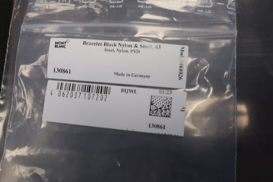 Armbånd MONTBLANC Black Nylon & Steel str. 63
