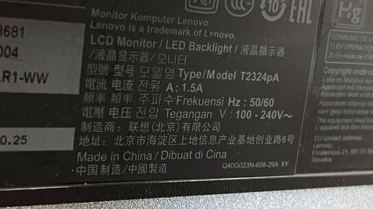 2 Stk. Skærme 23" LENOVO