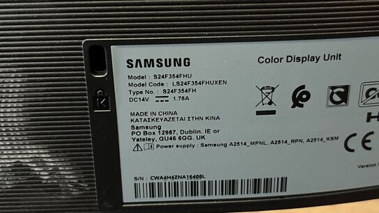 3 Stk. Skærme 24"  SAMSUNG S24F354FHU