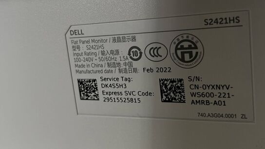 2 Stk. Skærme 24" DELL S2421HS