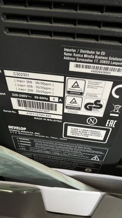 Printer/kopimaskine DEVOLOP/KONICA MINOLTA INEO+ 308