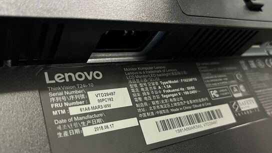 2 Stk. Skærme 24" LENOVO t24i-10