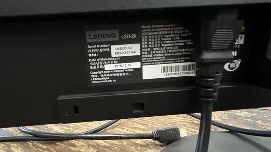 2 Stk. Skærme 24" + 27" LENOVO