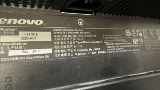 2 Stk. Skærme 24" + 23" LENOVO