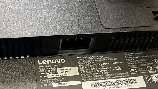 2 Stk. Skærme 24" + 27" LENOVO