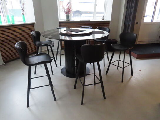 Rundt højbord inkl. 7 stk. Højstole