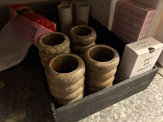 Parti hævekasser, emballage, m.v.