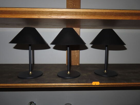 3 stk. Bordlamper inkl. Diverse spiritus