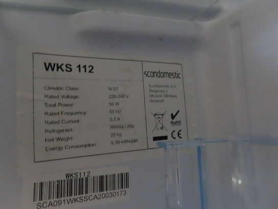 2 stk. køleskabe, SCANMESTIC WKS 112