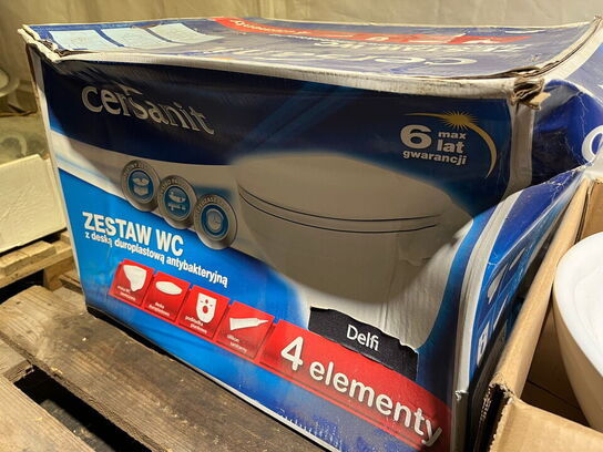 Toiletkumme til væghængt toilet samt vask