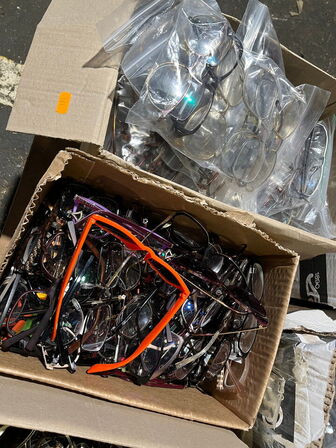 7 stk. kasser med brugte briller