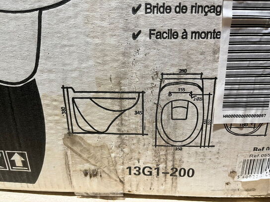 Toiletkumme til væghængt toilet samt vask