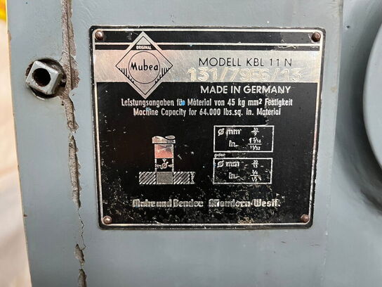 Stanse-/profileringsmaskine, MUHRU BENDER KBL 11 N 