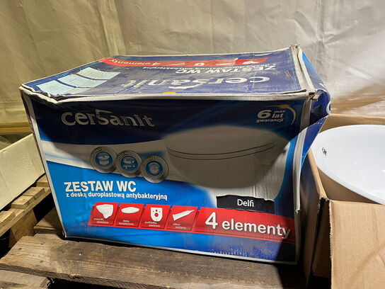 Toiletkumme til væghængt toilet samt vask