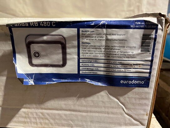 2 stk. rustfri køkkenvaske