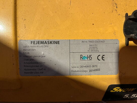 Sneslynge til fejemaskine 