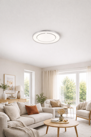 5 stk. casalux slim rund krom led panel 29,3 cm med baggrundslys(ubrugt)