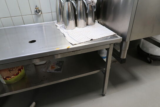 Rustfri stålbord uden indhold