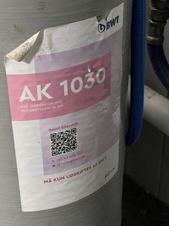 Afkalkningsfilter BWT AK 1030
