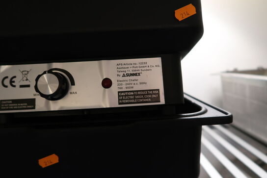 2 stk. elektriske varmefade SUNNEX Electric Chafer