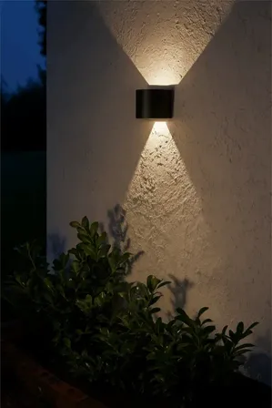 2 stk. wofi zino udendørs led væglampe sort up og down(ubrugt)