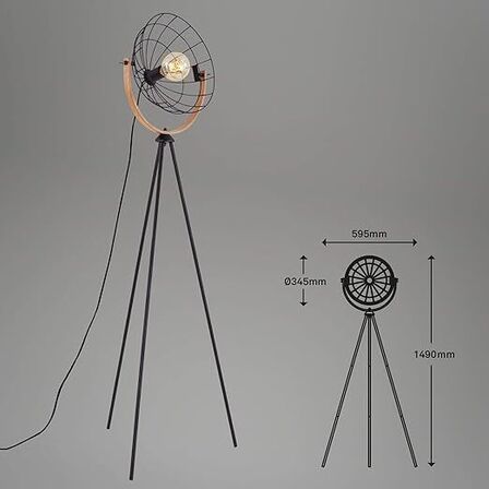 Briloner retro gulvlampe sort 149 cm(ubrugt)