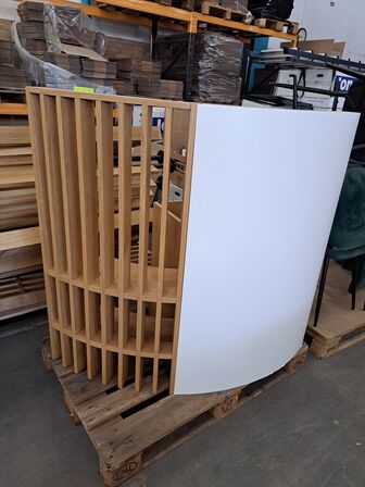 Diverse lamel-vægge i egefinér