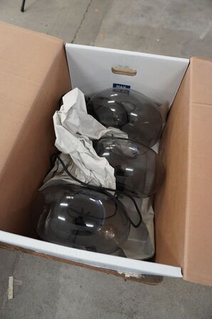 3 stk. Pendler i glas (røgfarvet) Ø=30cm