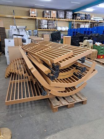 Diverse lamel-vægge i egefinér