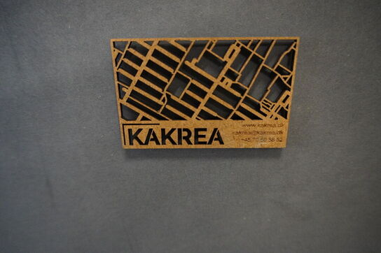 Håndlavet bykort i træ (Roskilde)