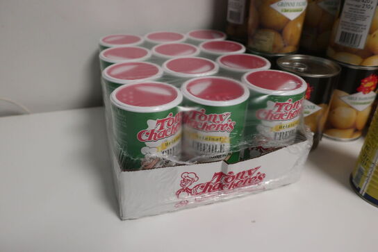 Div. dåseprodukter se dato, sendes ikke 