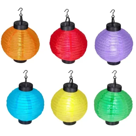 12 stk. grundig lanterne led ip44 solar 30 cm 6 assort. farver(ubrugt)