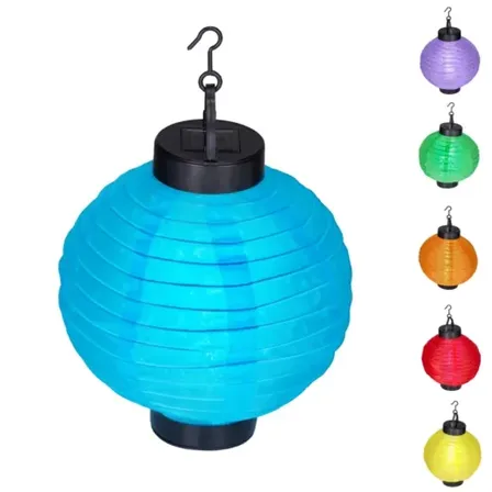 12 stk. grundig lanterne led ip44 solar 30 cm 6 assort. farver(ubrugt)