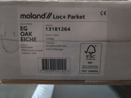 Gulv 4 pakker MOLAND loc+ Parket eg (se beskrivelse)
