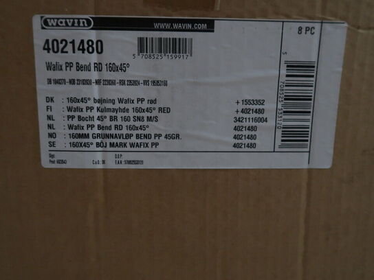 5 kasser Grenrør VAVIN  160x45gr, ø110 til ø110/ø75