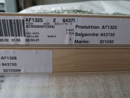 54+1 stk. dørplader med karme SWEDOOR (se beskrivelse)