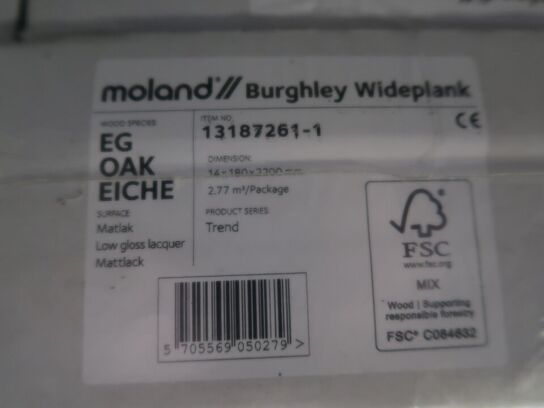 Gulv 30 pakker MOLAND Burghley Wideplank eg (se beskrivelse)