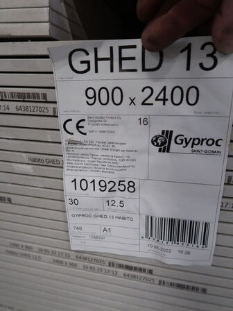 3 paller GYPROC gipsplade (se beskrivelse)