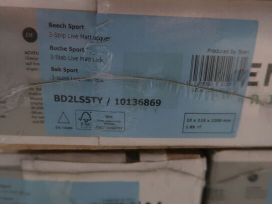 Gulv 14 pakker BOEN Beech Sport bøg mat lak