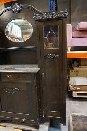 Antikt skabsmodul med spejl (MOMSFRI) 