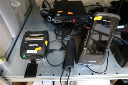 Labelprinter ZEBRA ZQ511 samt håndholdsscanner HONEYWELL