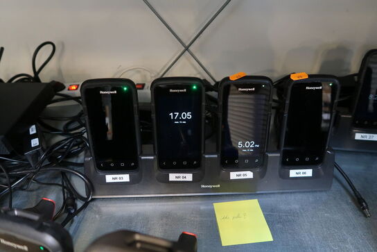 4 stk. håndholdsscannere HONEYWELL med ladestation