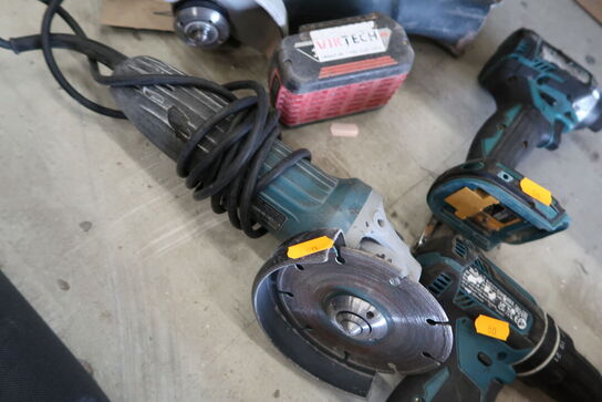 4 stk. håndværktøj MAKITA/BOSCH med 1 stk. batteri