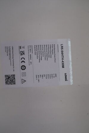 2 stk. solcellepaneler LONGI LR5-54HTB-430M
