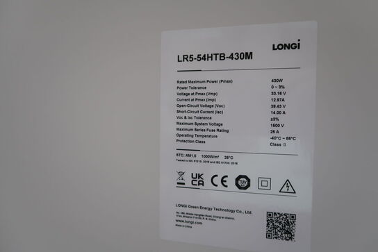 7 stk. solcellepaneler LONGI LR5-54HTB-430M