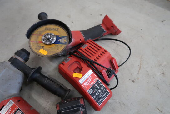 3 stk. akku håndværktøj MILWAUKEE med 2 stk. batterier og lader